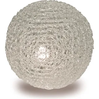 Näve Leuchten Kugel-Tischleuchte Kugel-Tischleuchte Tischleuchten - Kugel-Tischleuchte, Tischlampe aus Kunststoff in silber, 30 cm hoch, Ø 30 cm, E14-Fassung - Silber