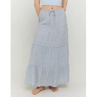 Maxirock TALLY WEIJL "SSKVIJIMY2", Damen, Gr. S, skyway, sanftes weiß, Web, Obermaterial: 100% Viskose, bedruckt, bequem lang, Röcke Maxirock, Viskose, ausgestellt