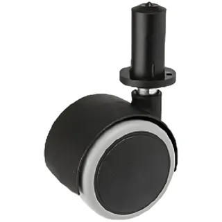 Möbelset, Dorn 8mm, mit Hülse Durchmesser 50mm/40kg, für Parkett | Möbelrad | Räder für Möbel, Bürostuhl, Beistellbett, Schreibtischstuhl, Hocker | Stuhl-Rad | Schwarz
