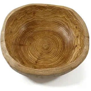 Piashow Obstschale Holz, Holzschale aus Natur Holz, unregelmäßige Kreative Holzschale Handgefertigte Obst (15-19cm)