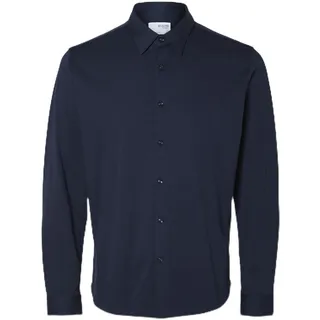 SELETED HOMME Herren SLHSLIM-Jersey Shirt LS NOOS Hemd, Sky Captain, XL