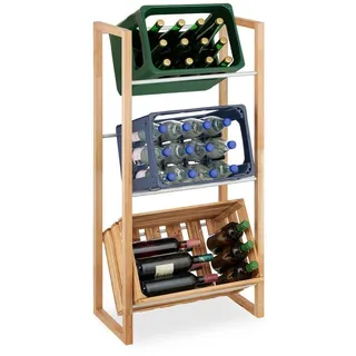 Relaxdays Getränkekistenregal 3 Kisten  Hellbraun