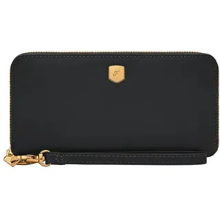 Fossil Lennox Leder oder Polyester Geldbörse für Damen Schwarz 19.69 cm L x 1.91 cm W x 10.16 cm H