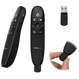 StarTech.com PRESREMOTEG Drahtlose Präsentationsfernbedienung (mit grünem Laserpointer, 27 m, Clicker für Mac und Windows)