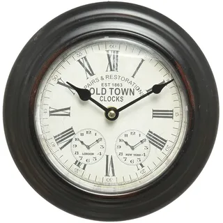 Ambiente Haus Wanduhr aus Metall 20 cm schwarz