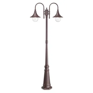 Außen Rustikal-Landhaus Lampe Cima Aluminium Kaffee 2 Lichter E27