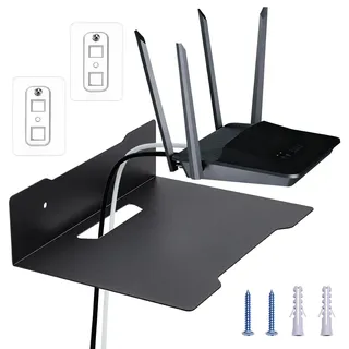 PH PandaHall 16.9x23cm Schwebe Metall Wandregal für Projektor Schwarzes Stahl Lautsprecherstativ Schwebe Regale Halterung für Heimkino Büro Wohnzimmer