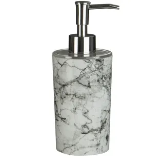 Premier Housewares 1601582 Rom Seifenspender, Marmor-Effekt, Kunststoff, grau, 7 x 8 x 18 cm
