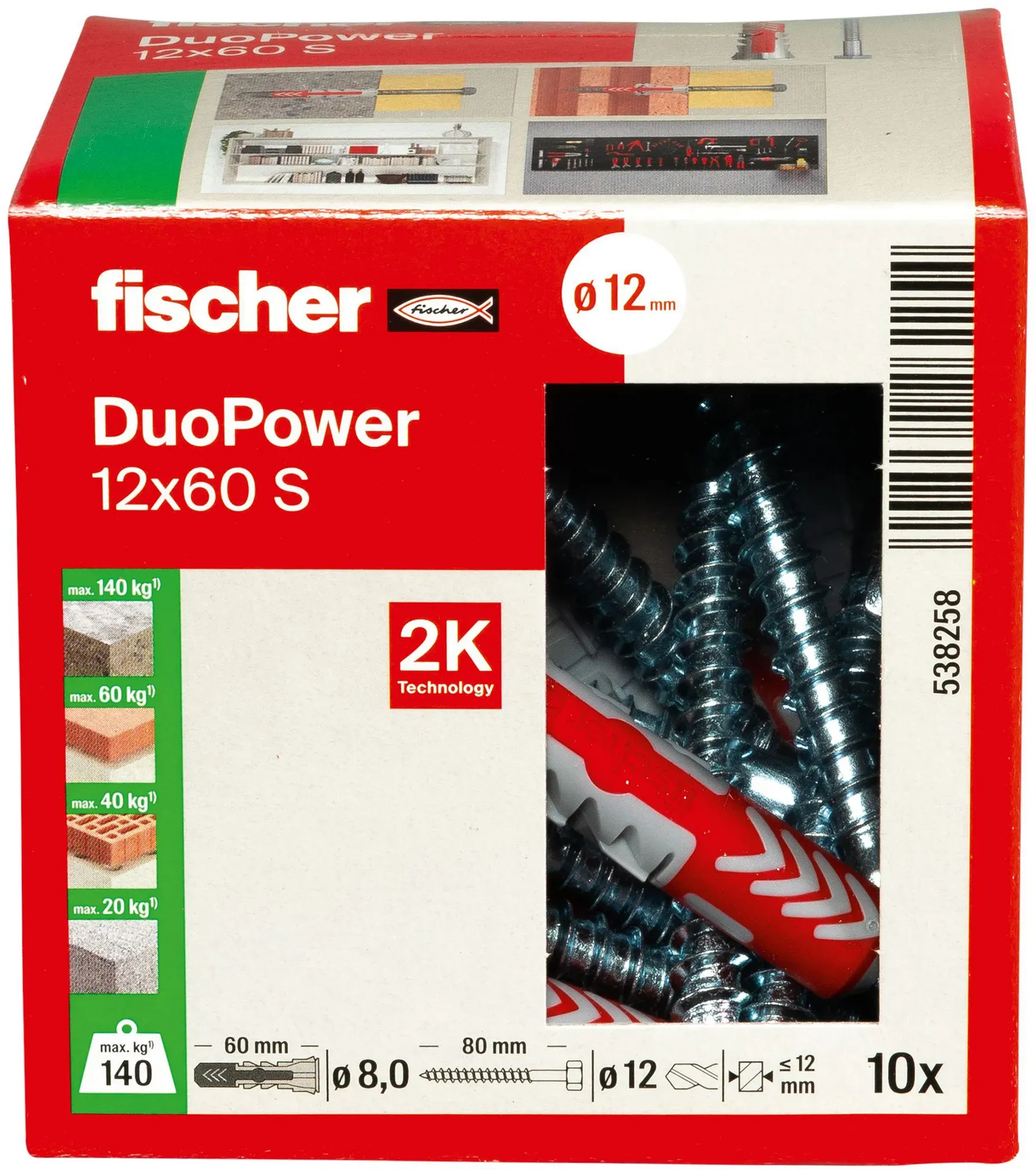 Bild von DUOPOWER 12x60 S LD 2-Komponenten-Dübel 60mm 12mm 538258