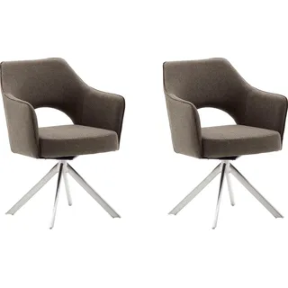 MCA Furniture 4-Fußstuhl Tonala Polyester braun 2er Set