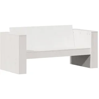 vidaXL Gartensofa 2-Sitzer Weiß 134x60x62 cm Massivholz Kiefer - Weiß