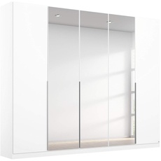 Bild Möbel Alabama Schrank Kleiderschrank Drehtürenschrank Weiß mit Spiegel 5-türig inklusive Zubehörpaket Basic 3 Kleiderstangen, 3 Einlegeböden BxHxT 226x210x54 cm