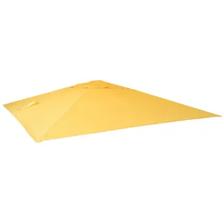 Mendler Ersatz-Bezug für Luxus-Ampelschirm HWC-A96, Sonnenschirmbezug Ersatzbezug, 3x3m (Ø4,24m) Polyester 2,7kg - gelb