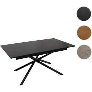 Esszimmertisch HWC-O57, Ausziehtisch Esstisch, Eisen MDF ausziehbar 160-200x90cm ~ Stein-Optik schwa