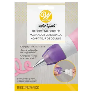 Wilton Große Adapter für Spritztüllen und Spritzbeutel, Innovatives Adapter Spritztüllen Backset für Tüllenwechsels, Torten Dekoration, Twist Quick Coupler Set, Violett