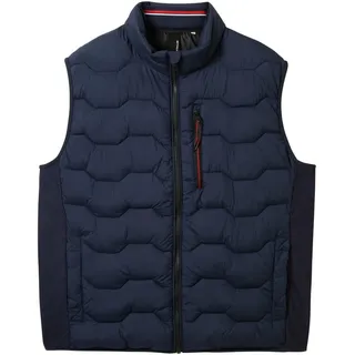 TOM TAILOR Herren Plussize Hybrid Weste mit Kapuze,10668 - Sky Captain Blue, 3XL