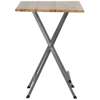 natura Gardenson Stehtisch , Grau, Naturfarben , Holz, Metall , Kiefer , rechteckig , 120x118x80 cm , rostfrei, pflegeleicht , Gartenmöbel, Gartentische, Bistrotische