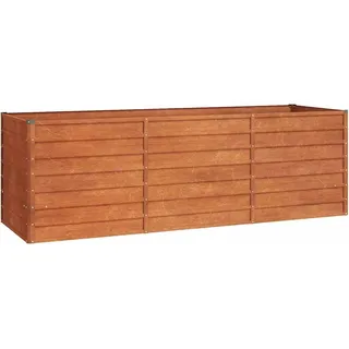 vidaXL Hochbeet, Hochbeet für Garten Balkon Terrasse, Kräuterhochbeet zum Selber Bauen, Gemüsebeet Pflanzkübel aus Metall, Grau Cortenstahl