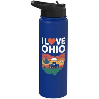 Ich liebe Ohio Retro Sunset State Pride Stainless Steel Insulated Water Bottle