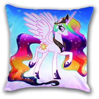CoolChange Einhorn Kissenbezug 50x50cm für Dekokissen, Motiv: Einhorn Regenbogen