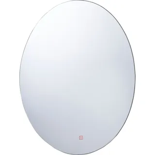 BELIANI Wandspiegel Silber Glas 80 x 60 cm mit LED Beleuchtung Oval Antibeschlagsystem Touch Sensor Modern - Silber