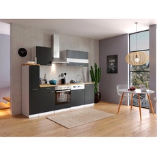 Bild von Küchenzeile E-Geräte 250 cm schwarz/weiß