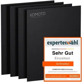 KOMOTO® BBQ Grillmatte (4er Set) 50x40 cm I Extra Dick I Für Gasgrill und Holzkohle
