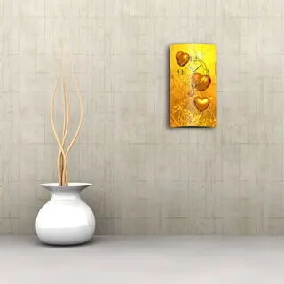 Vintage Herzen Designer Wanduhr modernes Wanduhren Design leise kein ticken dixtime 3D-0169 - Gelb