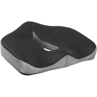 Logilink orthopädisches Steißbein-Sitzkissen mit Memory-Schaumstoff und Griff, Hüftausrichtung, Abziehbar und in Waschmaschine waschbar, Farbe: Schwarz