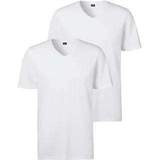 s.Oliver T-Shirt S.OLIVER, Damen, Gr. L, weiß, Jersey, Obermaterial: 95% Baumwolle, 5% Elasthan, unifarben, Basic, bequem normal, V-Ausschnitt, abgesteppte Kante, Shirts T-Shirt, klassisches Unterziehshirt