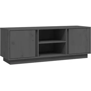 vidaXL TV-Schrank Grau 110x35x40,5 cm Massivholz