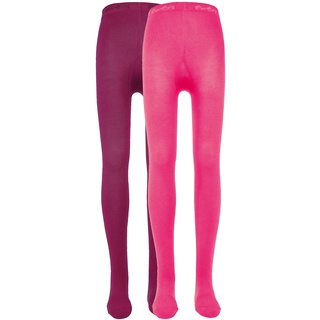 EWERS 2er-Pack Baby- & Kinderstrumpfhosen Unifarben, Doppelpack Strumpfhosen aus Baumwolle für Mädchen, MADE IN EUROPE, Pink/Rosa, Größe 92-98