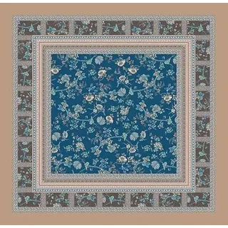 Bassetti Tischdecke Genova B1 aus 100% Baumwolle in der Farbe Blau, Maße: 170cm x 170cm, 9324150