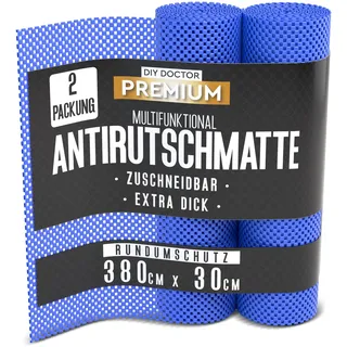 DIY Doctor Antirutschmatte Teppich - 2x Teppich Antirutschunterlage - 190 x 30cm Rutschmatte Teppich - Teppich Antirutsch Pads - Anti Rutsch Teppichunterlage - Antirutschmatte Schubladen - Blau