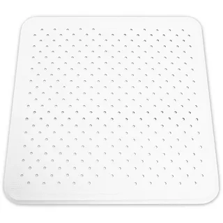 KMINA Duschmatte rutschfest 43x43 cm, Antirutschmatte Dusche aus 100% Naturkautschuk, Duschmatten Quadratisch gegen Schimmel, Badematte Waschbar bis 70 Grad, Weiß