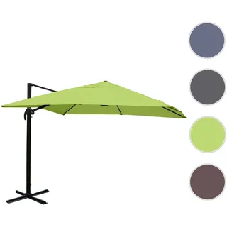 Gastronomie-Ampelschirm HWC-A96, Sonnenschirm, 3x3m (Ø4,24m) Polyester/Alu 23kg ~ grün ohne Ständer
