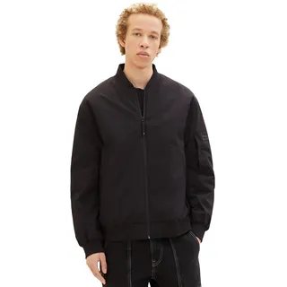 TOM TAILOR Denim Herren 1037382 College Bomberjacke mit wasserabweisender Funktion, 29999-Black, M