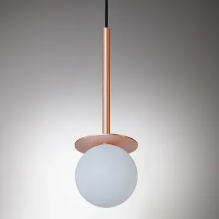 Hängeleuchte Cotton mit Opalglaskugel - 35 cm, Kupfer