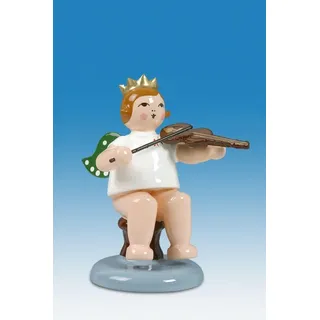 Engelmusikant Engel sitzend mit Bratsche mit Krone Höhe ca 6 cm NEU Erzgebirge