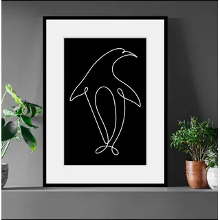 Bild QUEENCE "Lilu", schwarz (farbe rahmen: schwarz, farbe bild(er): schwarz), B:40cm H:50cm, Acrylglas, Holz, Papier, Bilder, Bild, HD Premium Poster-Druck inkl. Holzrahmen