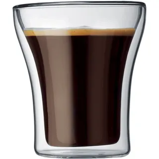 Bodum ASSAM 2-teiliges Kaffeeglas-Set (Doppelwandig, Mundgeblasen, Spülmaschinengeeignet, 0,2 liters) transparent