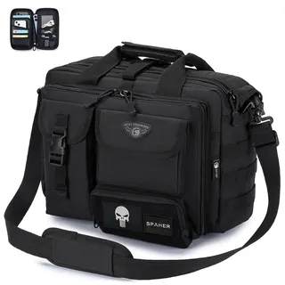 SPAHER Herren Laptoptasche 14/15.6/17.3 Zoll Messenger Bag Pilotentasche Aktentasche Militär Tasche Tragetasche Rosa 45 x 32 x 16 cm