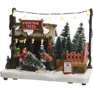 Weihnachtsdorf LED 3xAA 18x10,5x14,2cm - Bunt