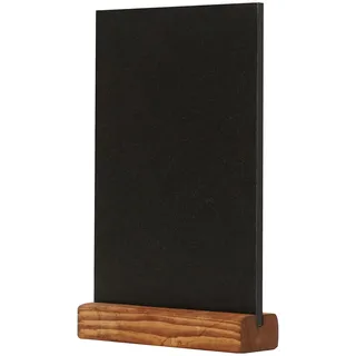 Europel Kreidetafel Tischaufsteller, A5, Hochformat, Sockel aus Kiefernholz mit natürlichem Finish, doppelseitig, für wasserbasierte Marker, für Restaurants, Hotels, Konferenzen, Festivals