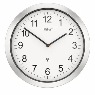 MEBUS Funk-Wanduhr 45,0 cm 14121 grau/silber/weiß