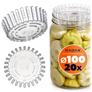 KADAX Fermentiergewichte – 20er Set | Gärhilfe fi 100 mm für TO100-Einmachgläser | Fermentier-Einsatz für Sauerkraut, Kimchi & Gurken
