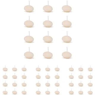 DONAU HOME Set Schwimmkerzen/Creme / 12 Stück / 2,8 x Ø 4,8 cm / 4 Stunden Brenndauer/Schwimmkerze Wachs Sans parfum/Schwimmende Warme Teelichter Kerzen/für Abendessen, Hochzeit,Valentinstag