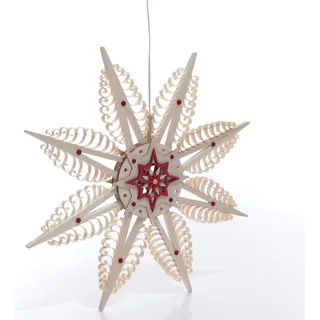 Fensterbild Spanstern mit LED-Beleuchtung rot Ø ca 35cm NEU - Rot