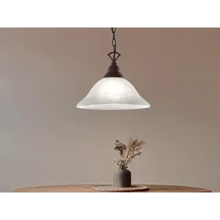 LED Pendelleuchte Landhausstil Rostoptik mit Glas Lampenschirm für Esstisch
