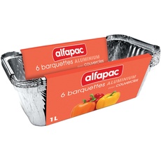 Alfaac – 6 Aluminiumschalen 1 l tief mit Deckel